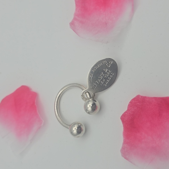 TIFFANY&CO. Silver 925 Return to Tiffany Oval Tag Key Ring (VERY GOOD)✨️🖤✨️ - Picture 2 of 8